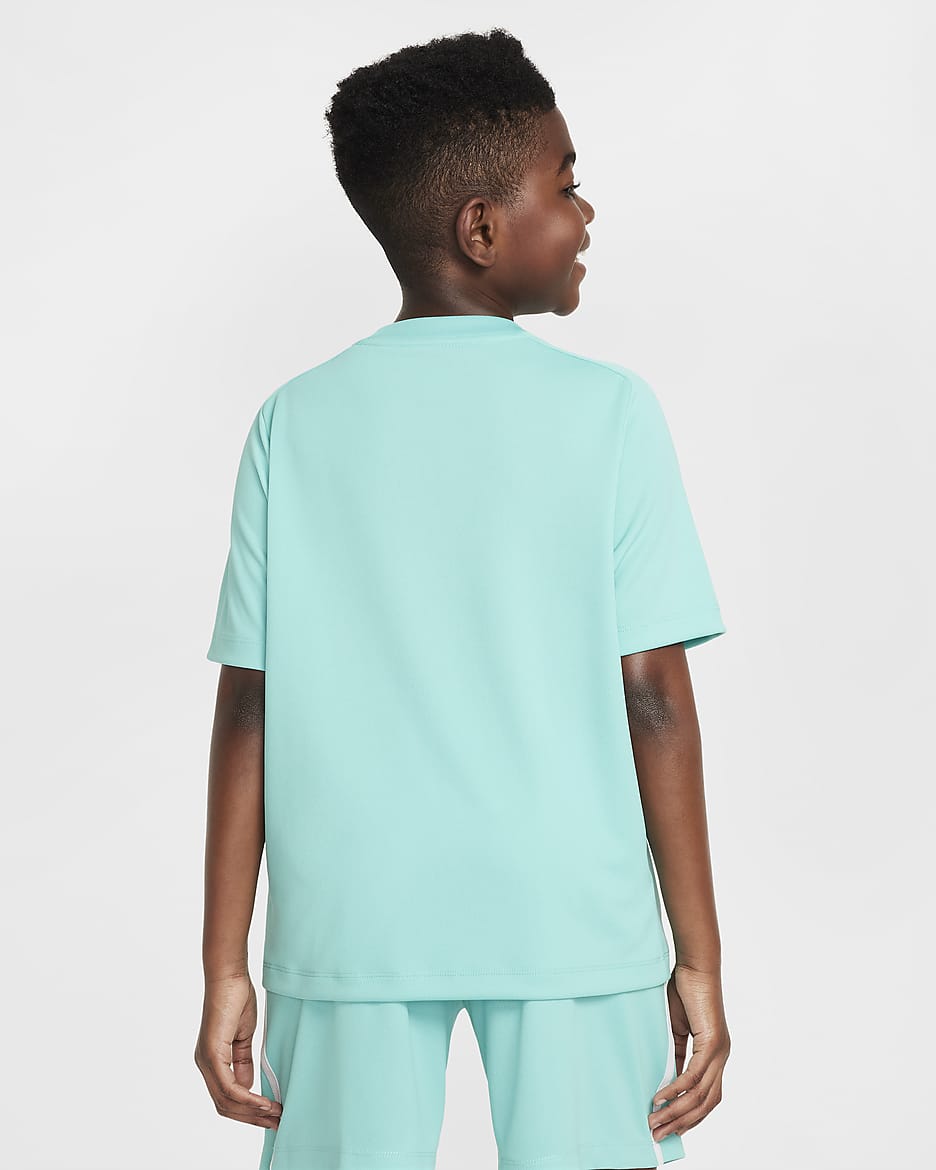 Nike Multi Dri-FIT Trainingsoberteil mit Grafik für ältere Kinder (Jungen) - Green Frost/Weiß