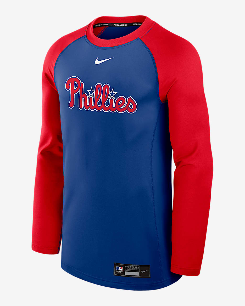 Philadelphia Phillies Authentic Collection Game Time Men's Nike Dri-FIT MLB Pullover Crew - Royal