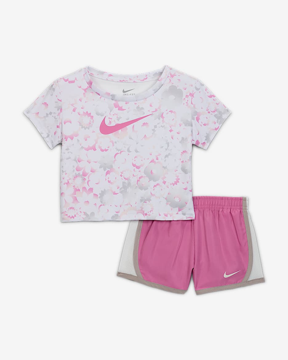 Conjunto de 2 piezas Tempo con colores contrastantes para bebé Nike Flow-Ral - Flamenco mágico