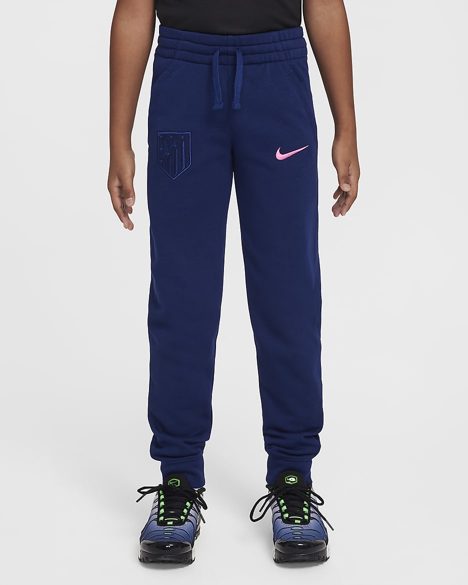 Atlético Madrid Club Third Older Kids' (Boys') Nike Football French Terry Jogger - Blue Void/Pink Glow