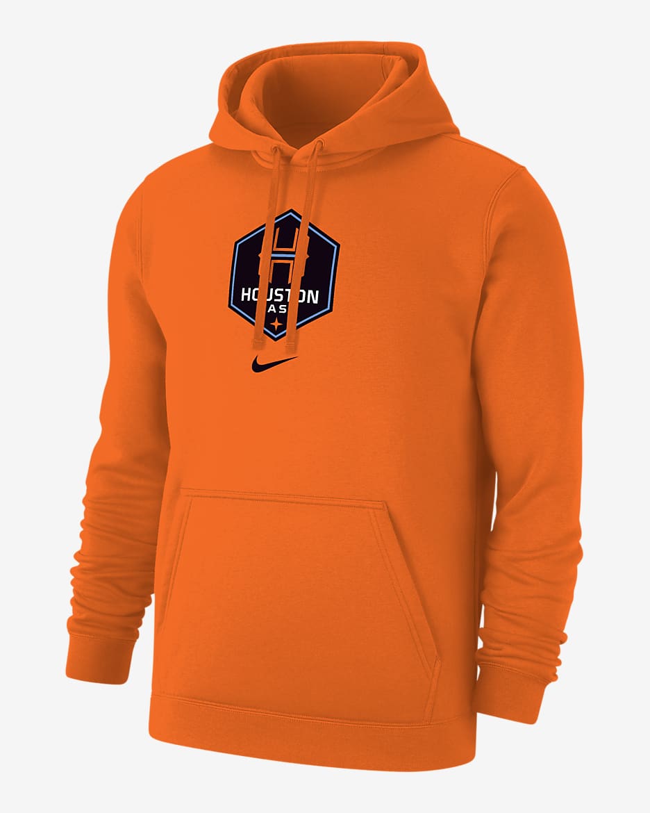 Houston Dash Club Fleece Men's Nike NWSL Pullover Hoodie - Magma Orange