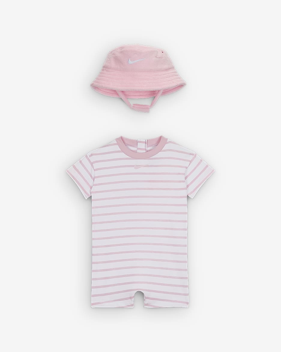 Nike Baby Short Sleeve Romper with Bucket Hat