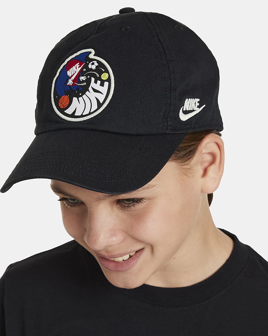Gorra para niños talla grande Nike Club - Negro