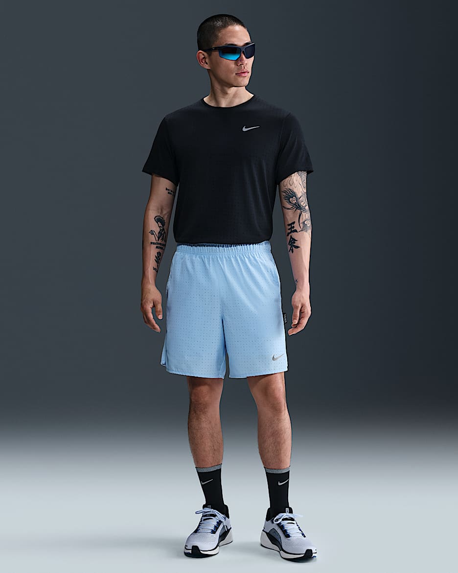 Nike Challenger Breathe Men's Dri-FIT 18cm (approx.) 2-in-1 Running Shorts - Psychic Blue/Psychic Blue/Black