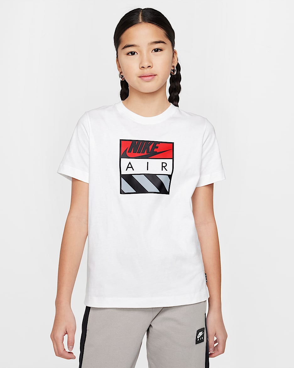 Playera para niños talla grande Nike Air - Blanco