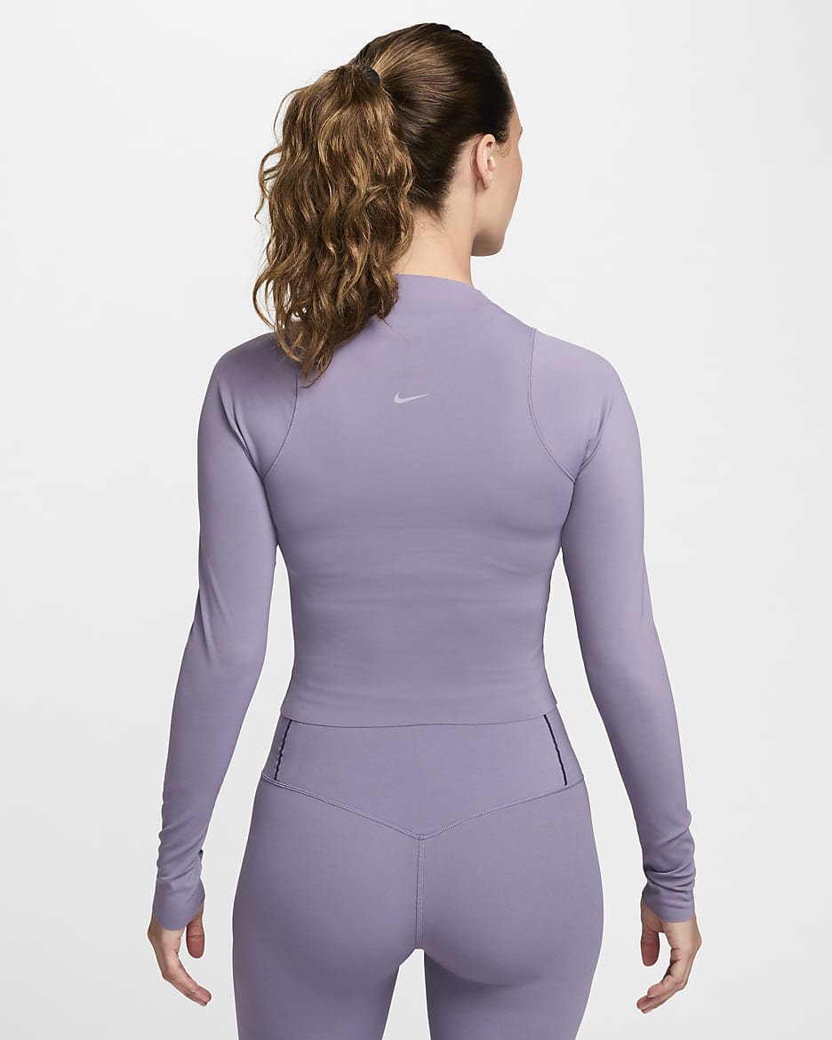 Nike Zenvy Women's Dri-FIT Long-Sleeve Top - Daybreak/White