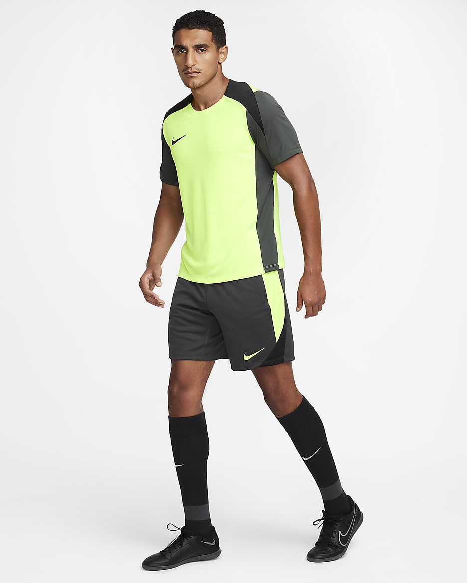 Nike Strike Dri-FIT-fodboldshorts til mænd - Anthracite/Volt/sort/Volt