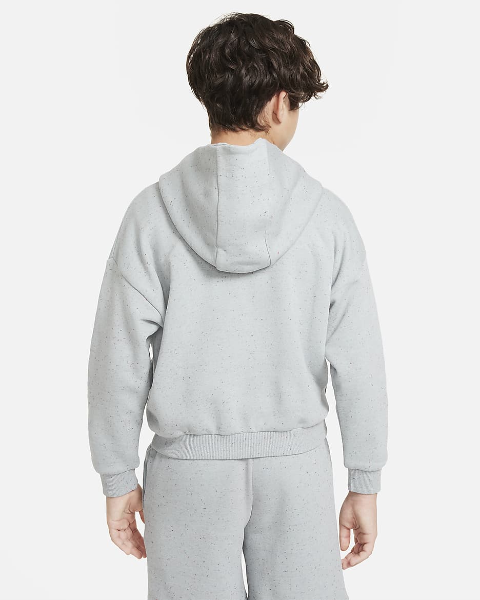 Sudadera con gorro sin cierre oversized para niños talla grande Nike Icon Fleece - Piedra pómez claro/Vela/Plata claro