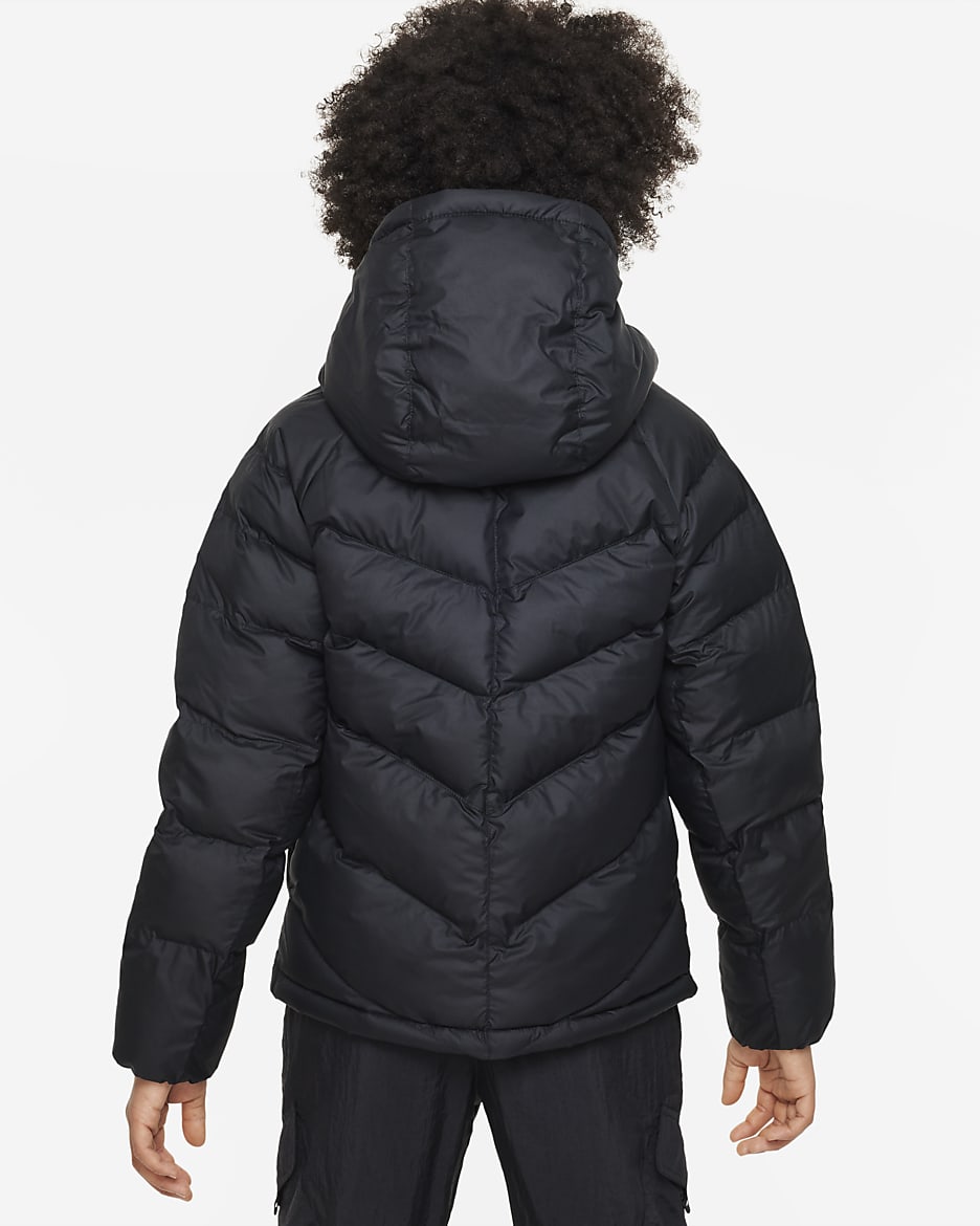 Nike Sportswear Older Kids' Synthetic Fill Hooded Jacket - Black/Black/White