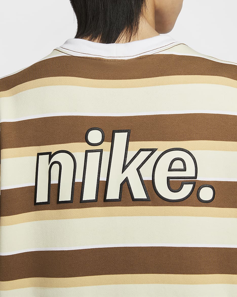 Nike Sportswear Men's French Terry Short-Sleeve Top - Light British Tan/White/White