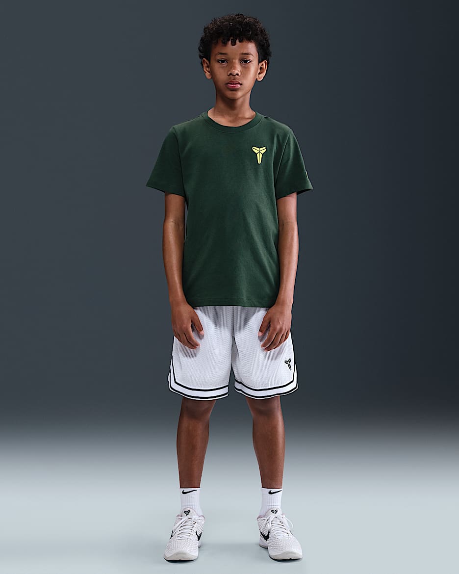 Kobe Big Kids' (Boys') Pleated Basketball Shorts - White/Black