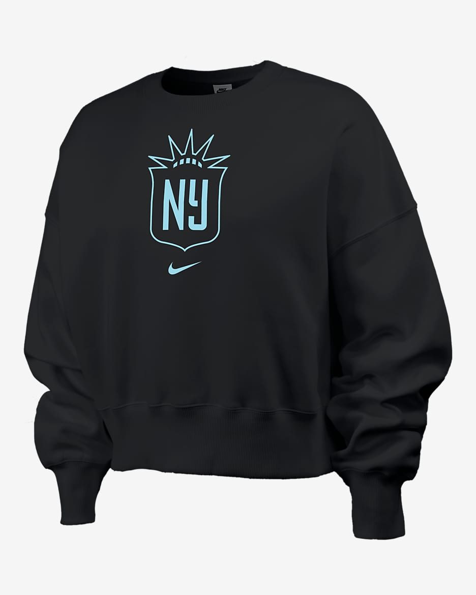 Sudadera de cuello redondo Nike de la NWSL para mujer NJ/NY Gotham FC Phoenix Fleece - Negro