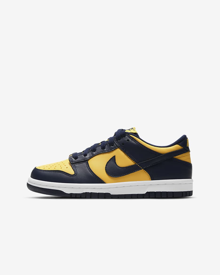 Nike Dunk Low Big Kids' Shoes - Varsity Maize/White/Total Orange/Midnight Navy