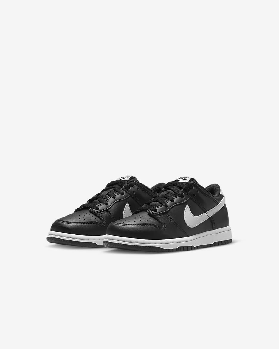 Nike Dunk Low Younger Kids' Shoes - Black/Black/White/White