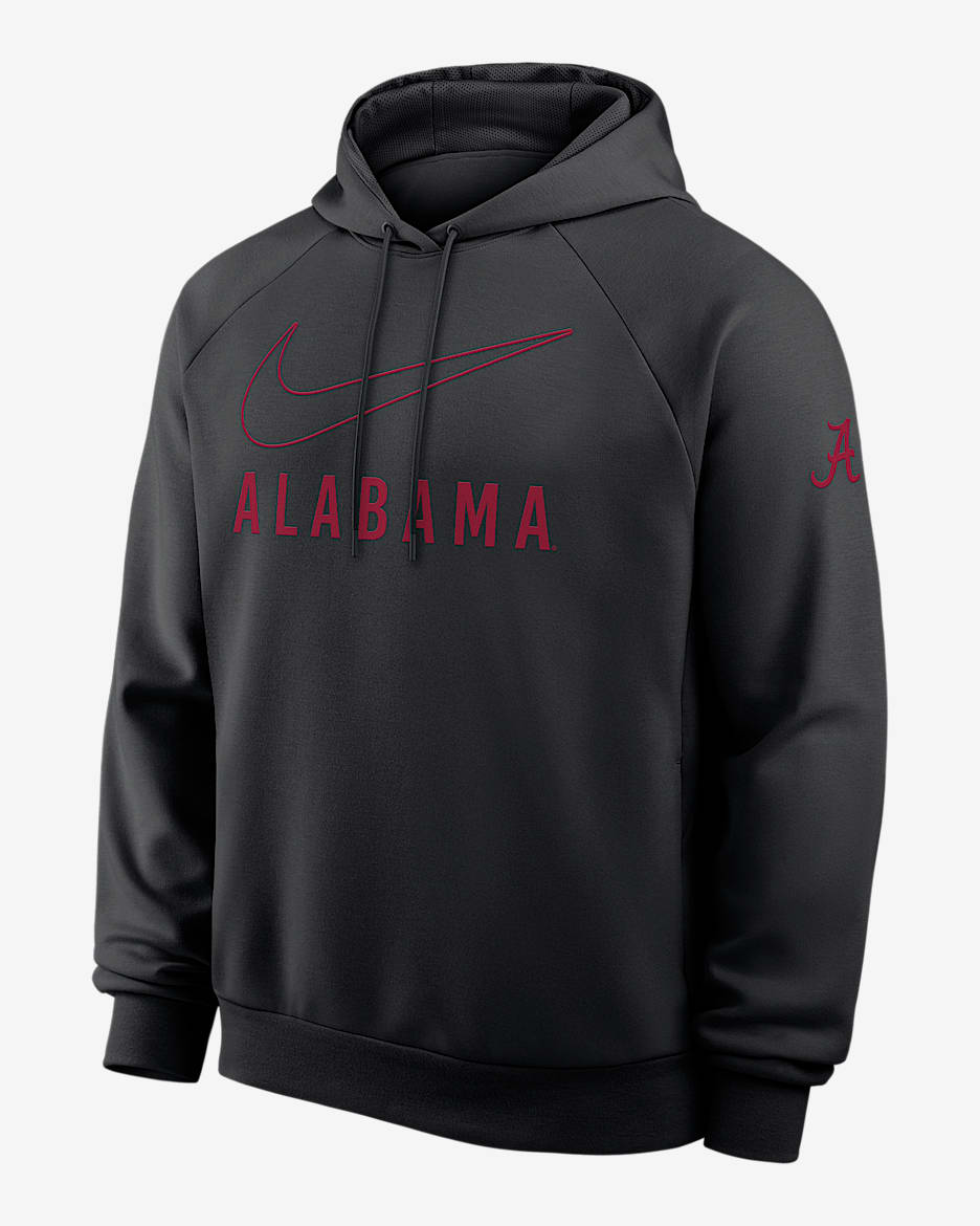Sudadera con gorro sin cierre universitaria Nike Dri-FIT para hombre Alabama Premium Performance - Negro
