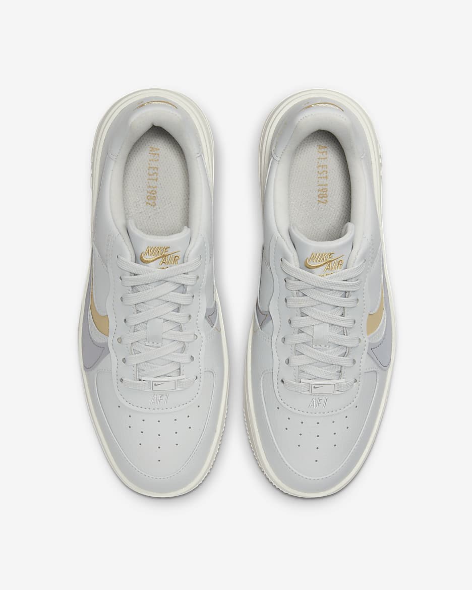 Nike Air Force 1 PLT.AF.ORM 女鞋 - Photon Dust/Team Gold/Sail/Wolf Grey