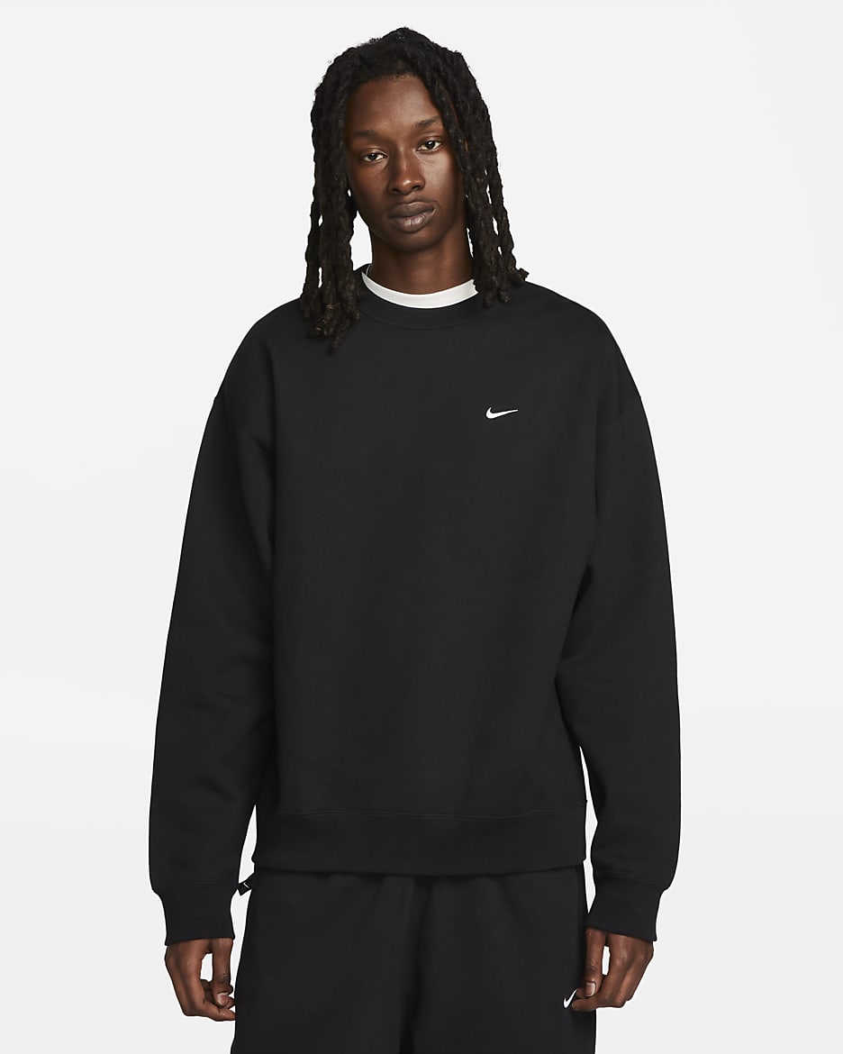 Haut en tissu Fleece Nike Solo Swoosh pour Homme - Noir/Blanc