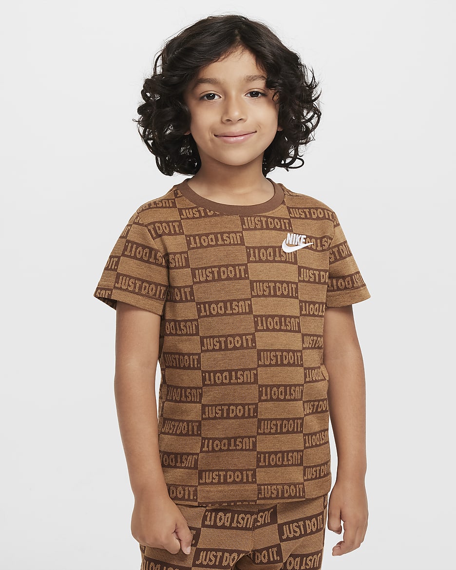 Nike "Just Do It" Little Kids' Jacquard T-Shirt - Flax