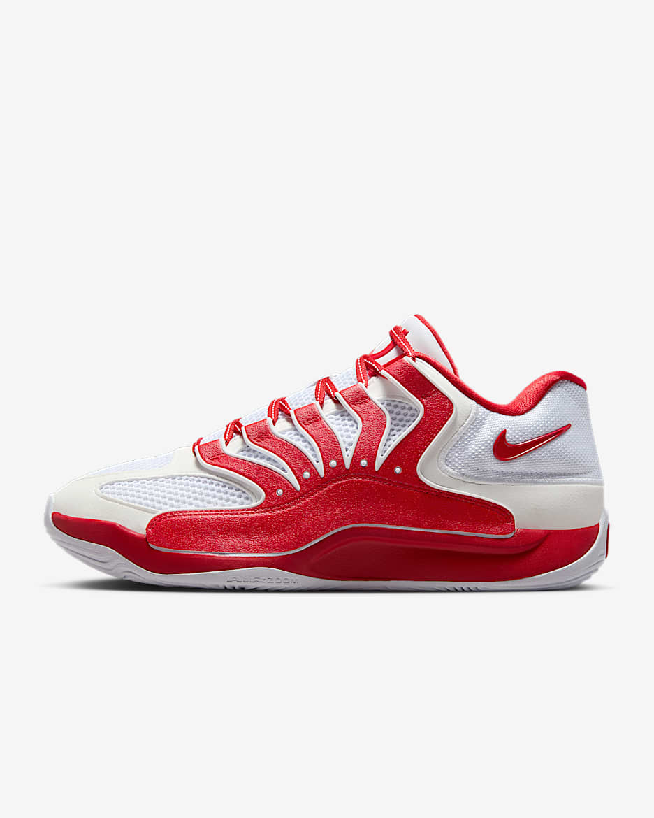 KD18 Basketball Shoes - White/University Red