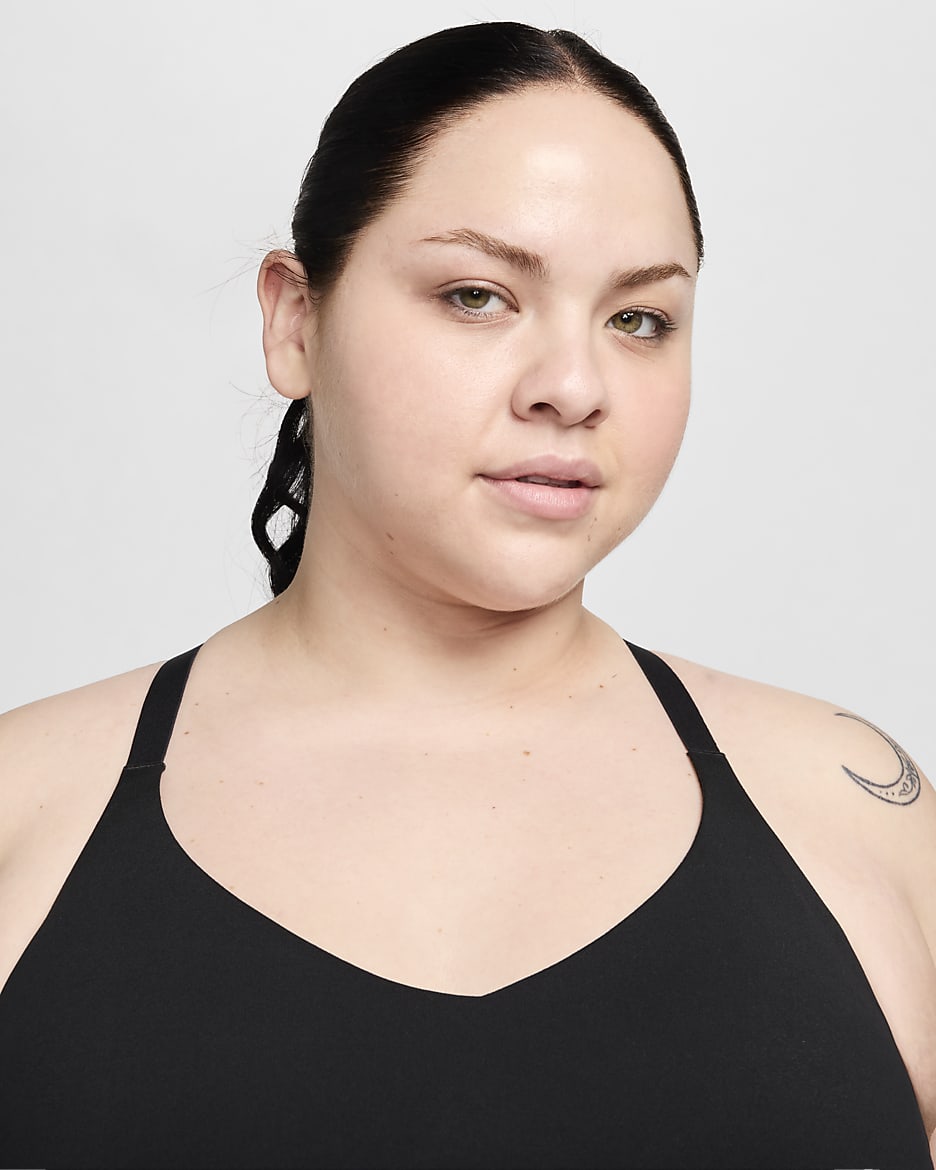 Nike Indy Light Support justerbar sports-BH med innlegg til dame (Plus Size) - Svart/Svart/Svart