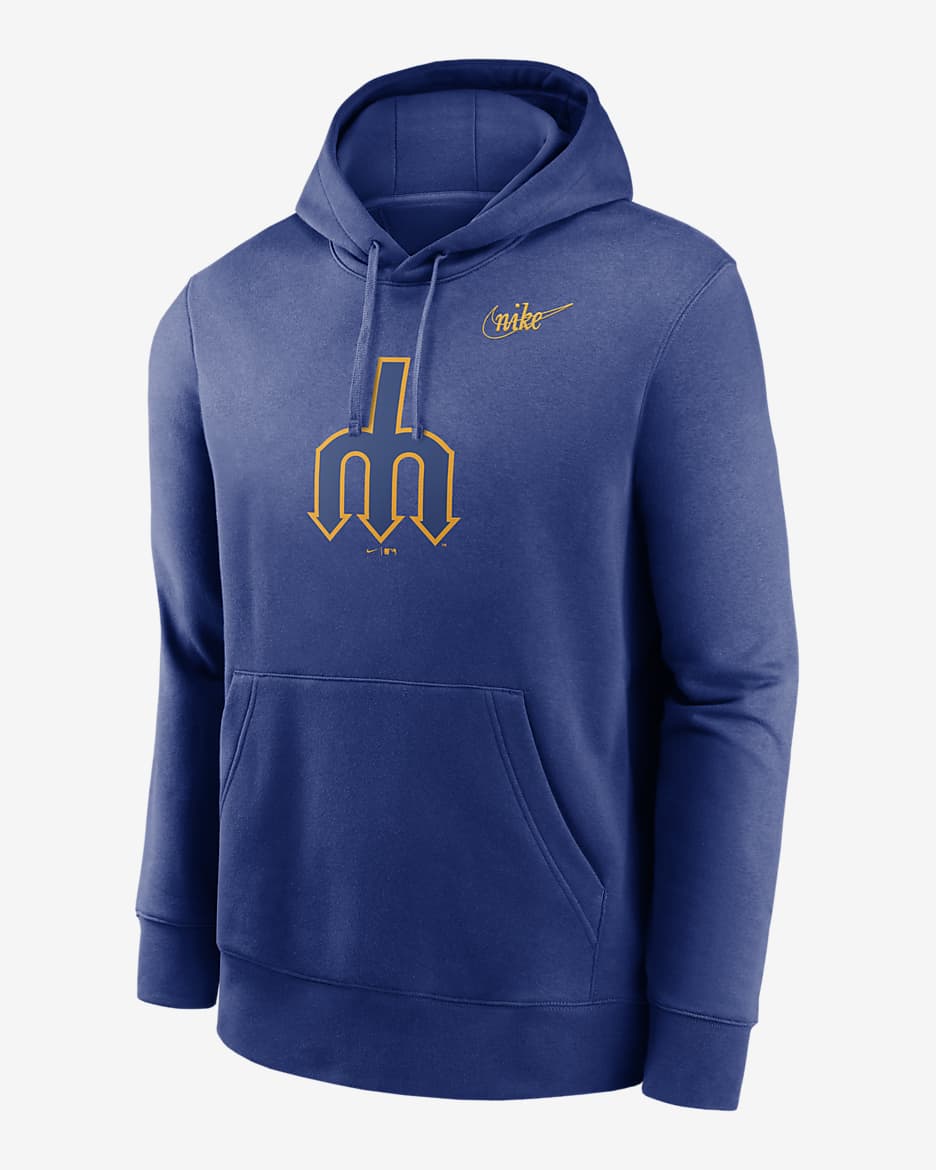 Nike Cooperstown Logo Club (MLB Seattle Mariners) Men's Pullover Hoodie - Royal