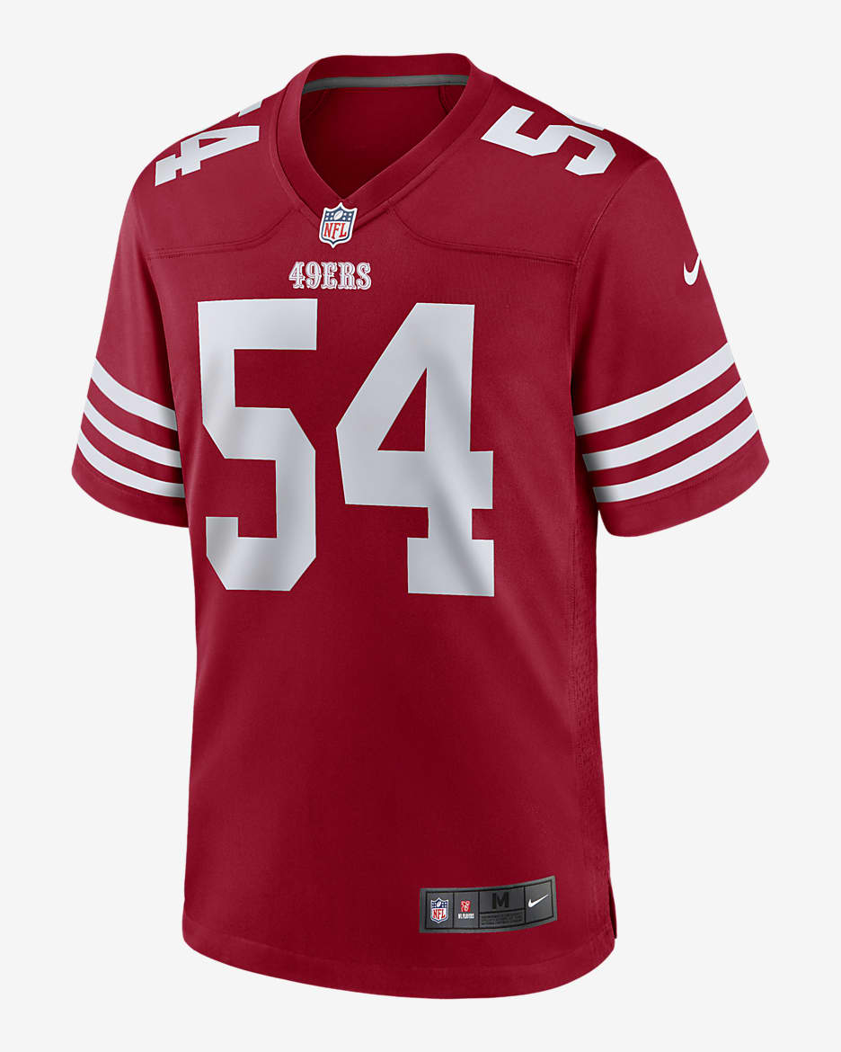 NFL San Francisco 49ers (Fred Warner) Jersey de fútbol americano Game para hombre - Escarlata