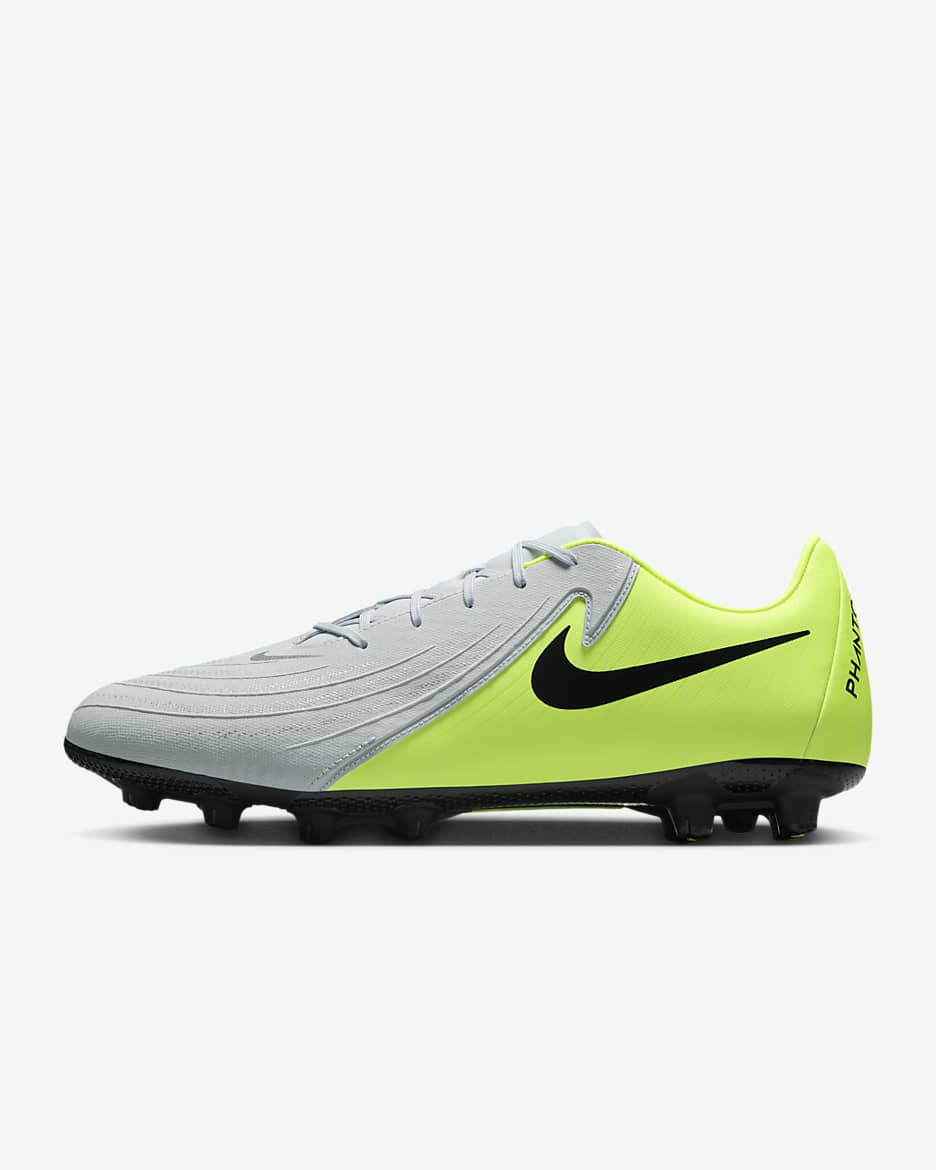 Nike Phantom GX 2 Academy HG Low-Top Soccer Cleats - Metallic Silver/Volt/Black