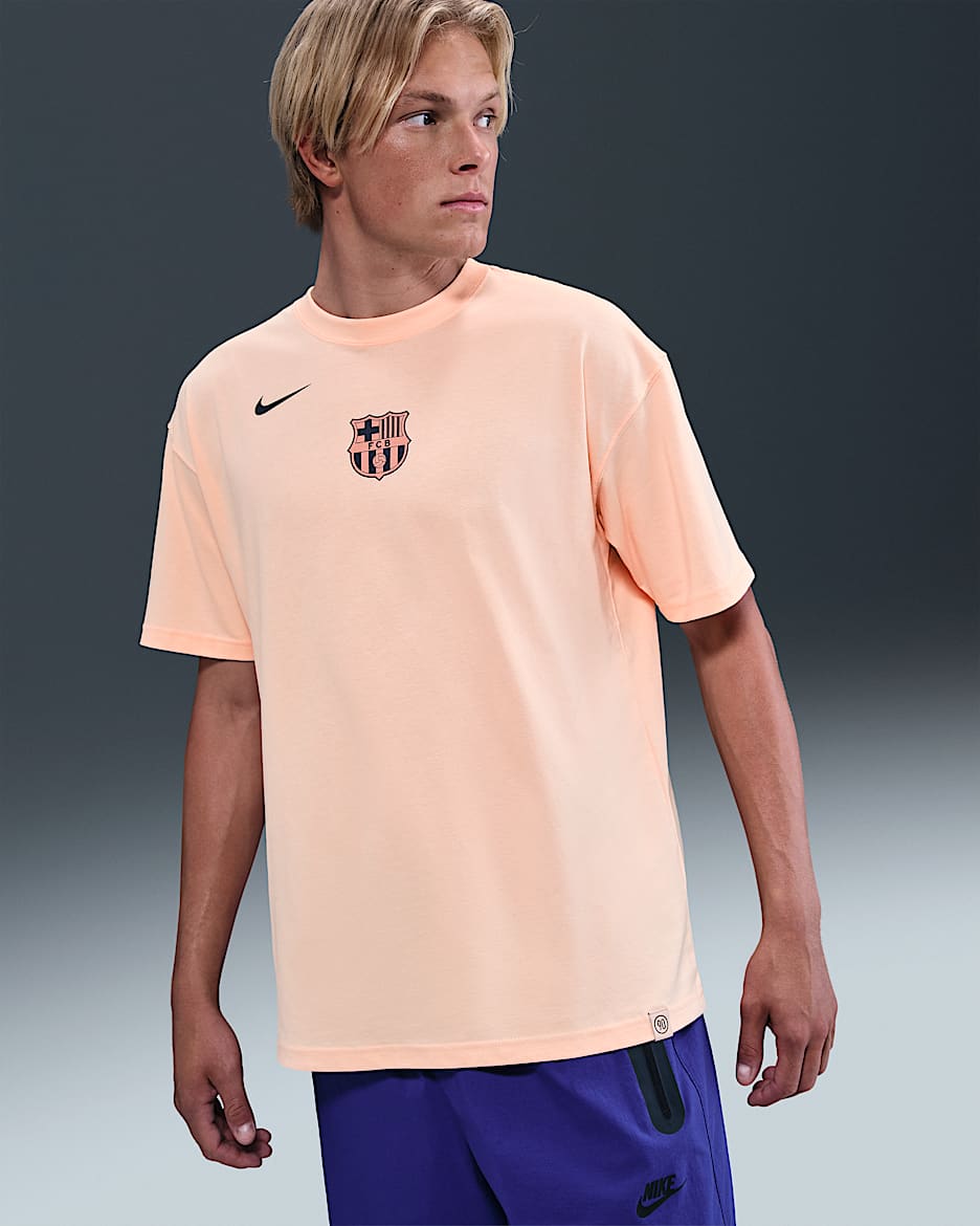 Playera de fútbol Nike Total 90 para hombre FC Barcelona - Tinte carmesí
