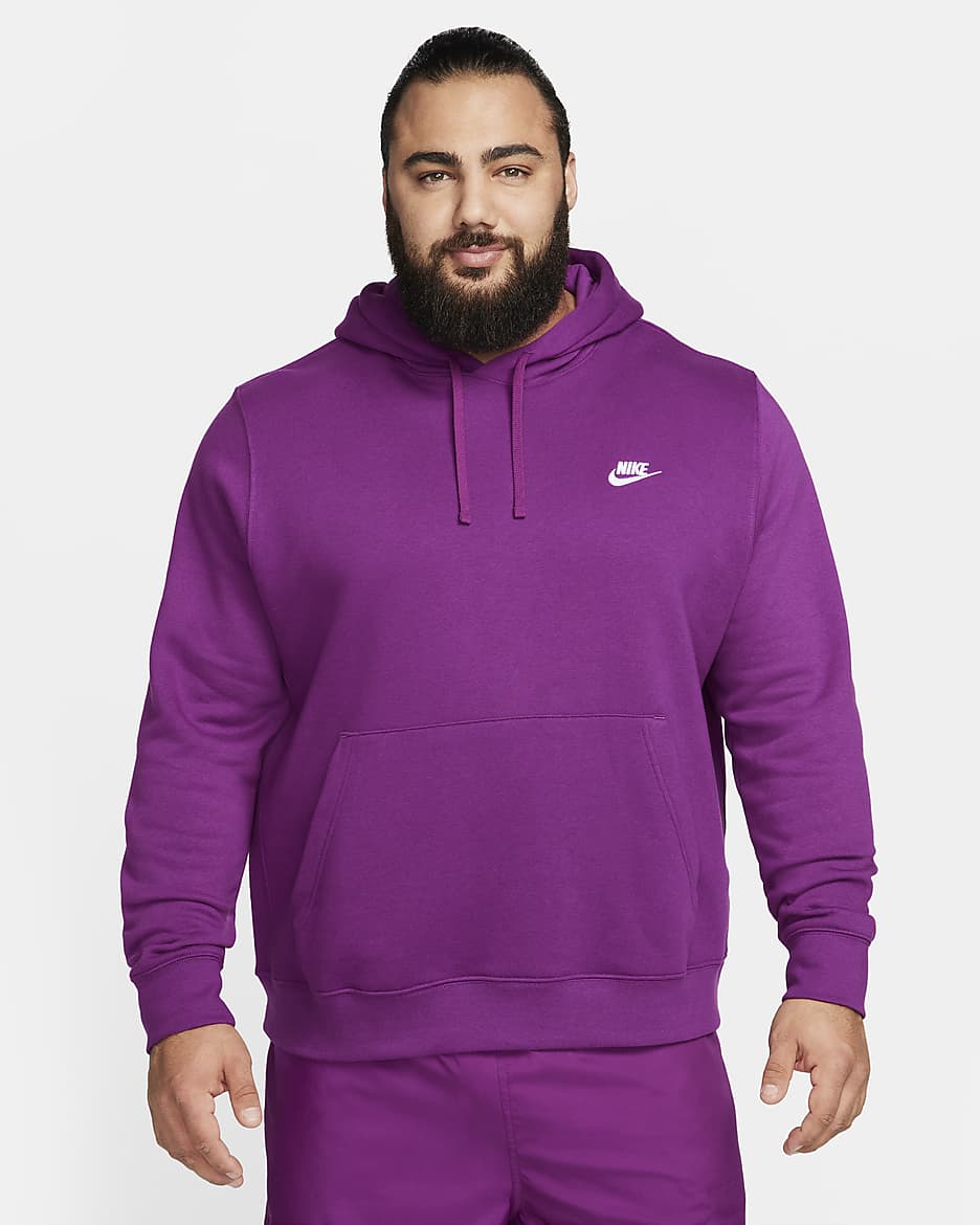 Nike Sportswear Club Fleece Kapüşonlu Sweatshirt - Viotech/Viotech/Beyaz