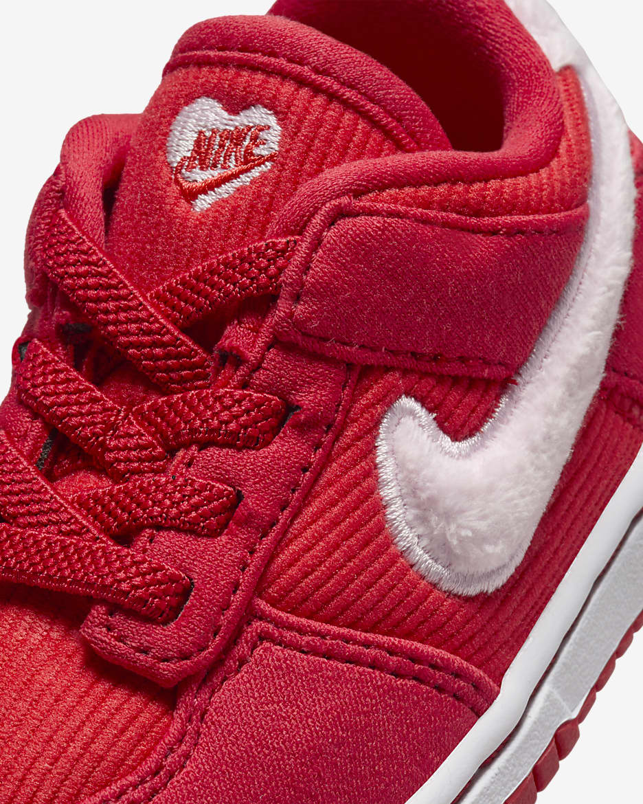 รองเท้าทารก/เด็กวัยหัดเดิน Nike Dunk Low - Fire Red/Light Crimson/ขาว/Pink Foam