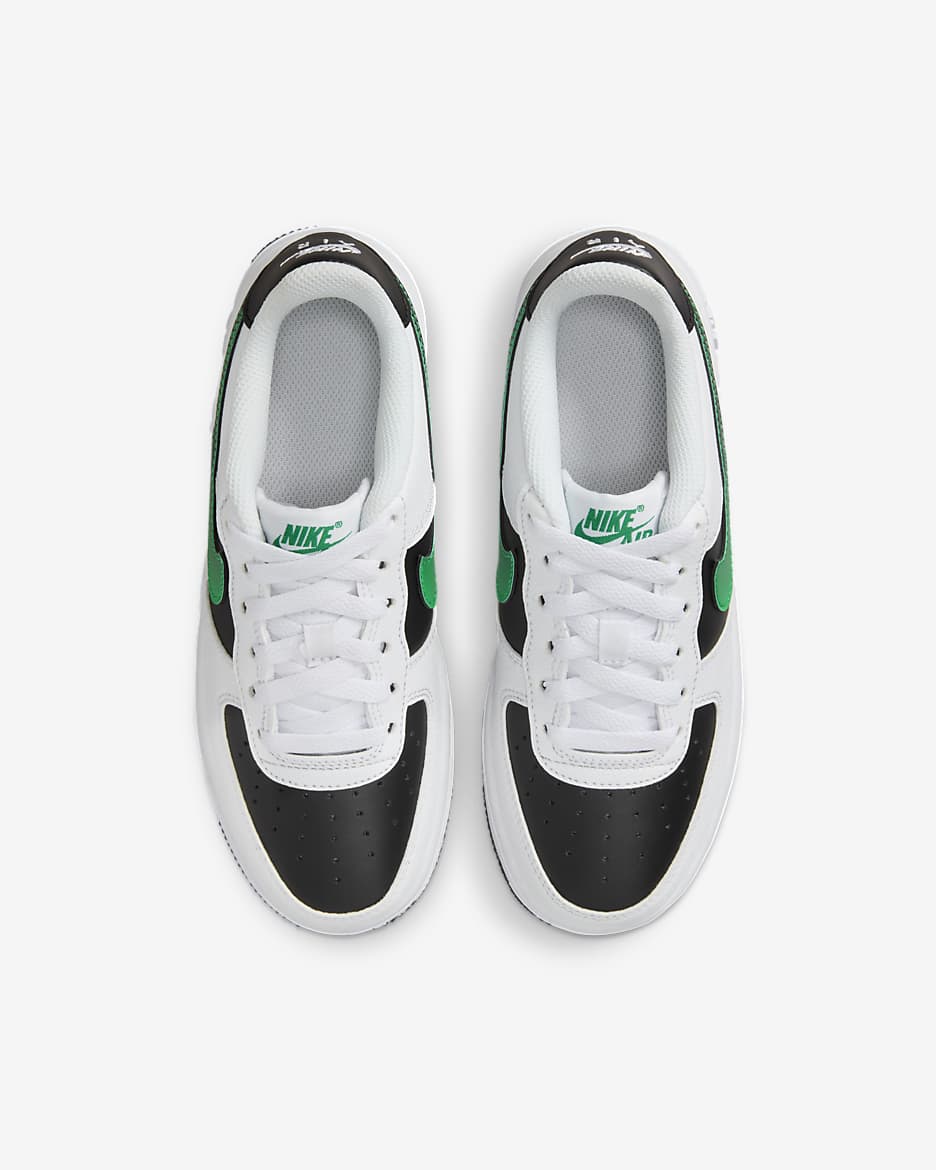 Nike Force 1 LV8 2 Older Kids' Shoes - White/Black/Malachite/Stadium Green