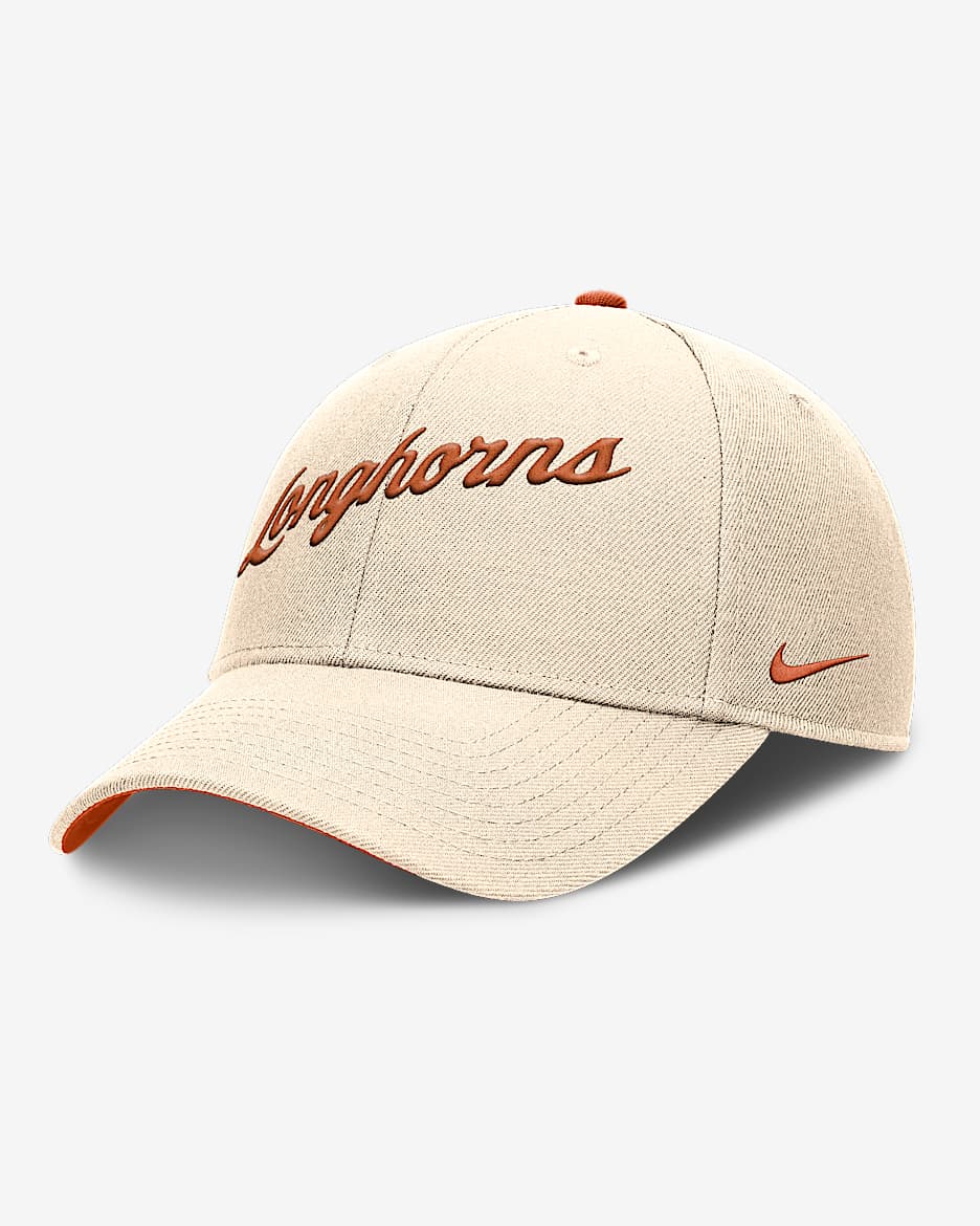 Texas Longhorns Primetime Rise Men's Nike College Adjustable Hat - Natural