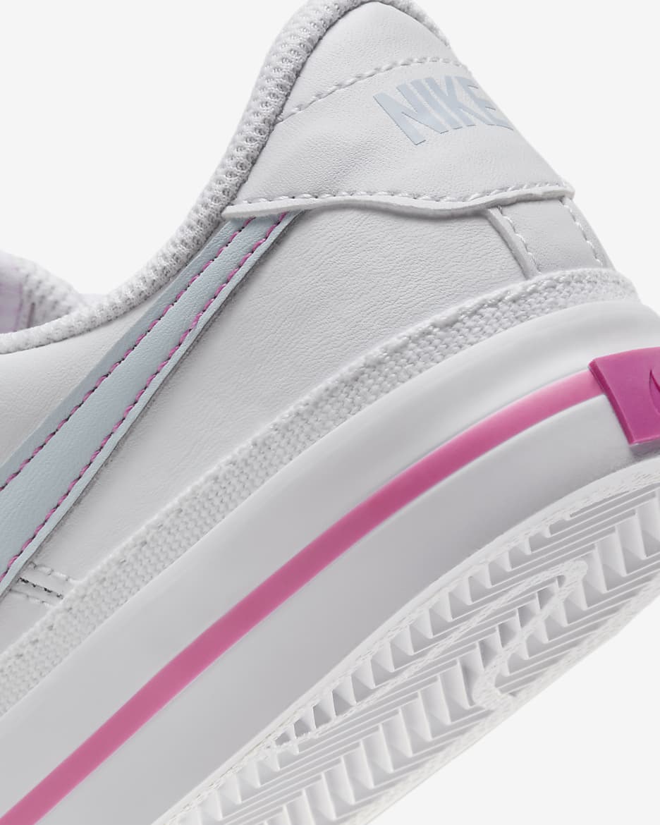 NikeCourt Legacy Older Kids' Shoes - White/Pinksicle/Light Armoury Blue