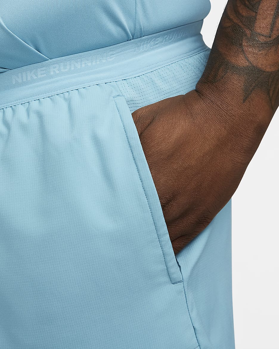 Nike Stride Dri-FIT-Laufshorts mit Futter für Herren (ca. 12,5 cm) - Denim Turquoise/Schwarz