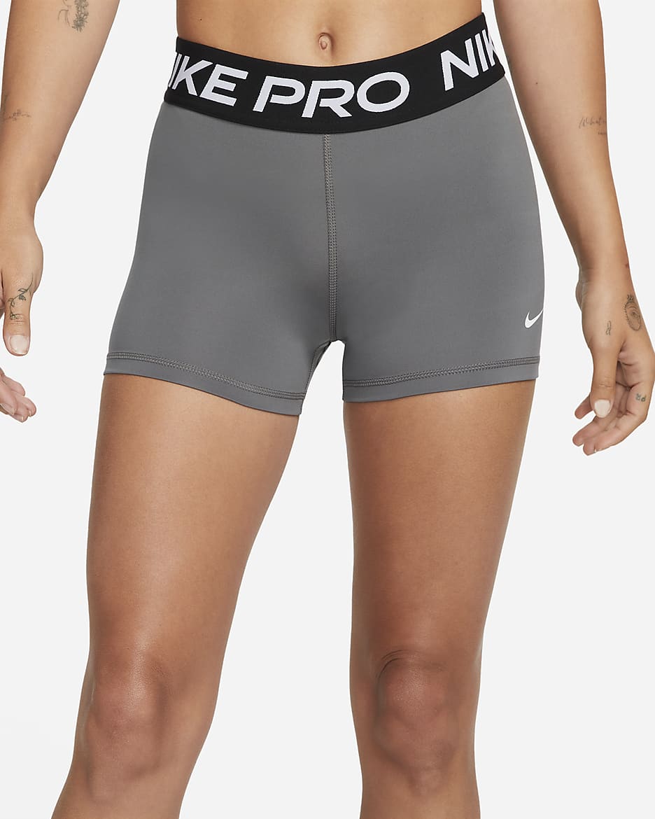 Nike Pro Women's 3" Shorts - Iron Grey/Black/White