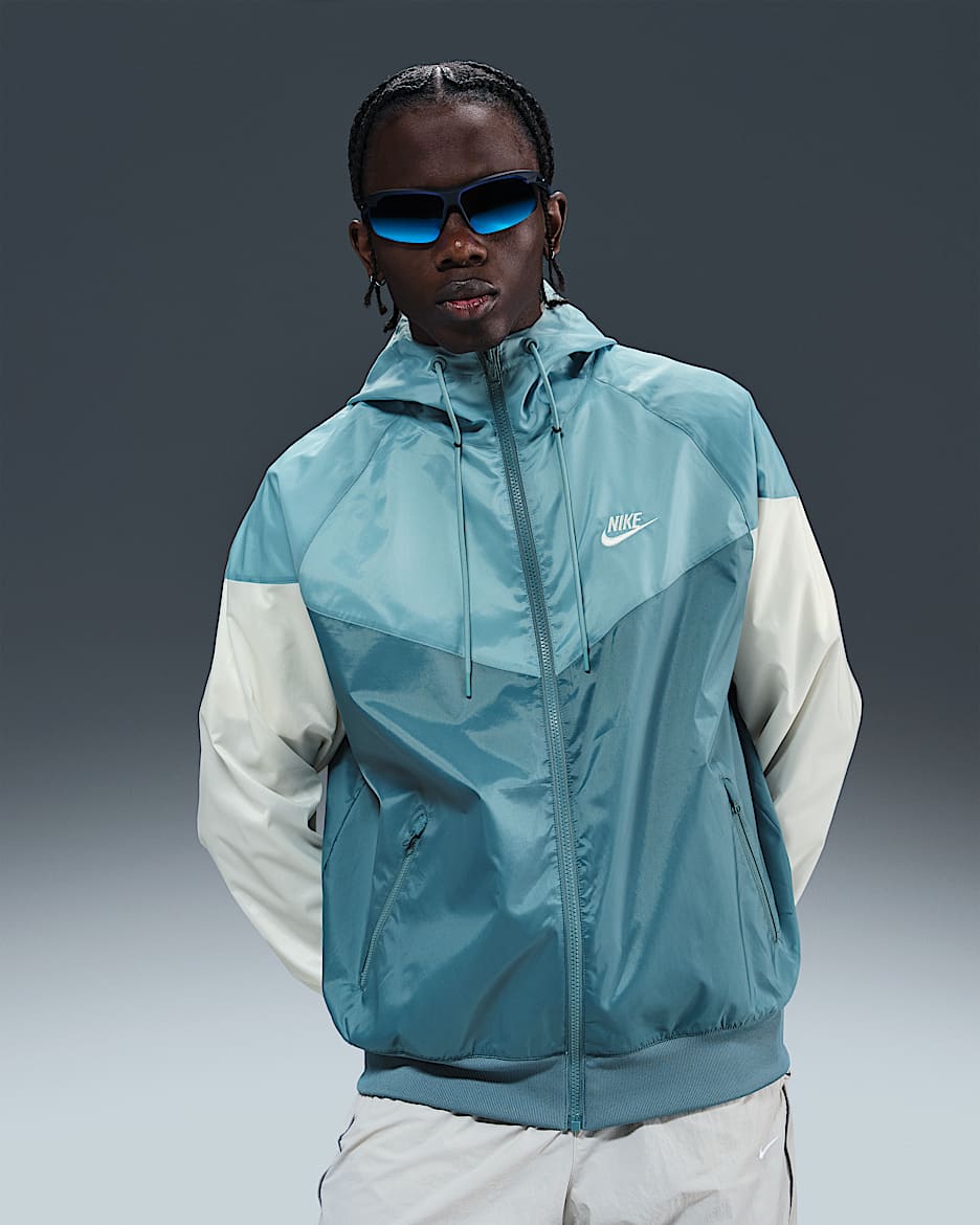 Giacca con cappuccio Nike Sportswear Windrunner - Uomo - Smokey Blue/Denim Turquoise/Sail/Sail
