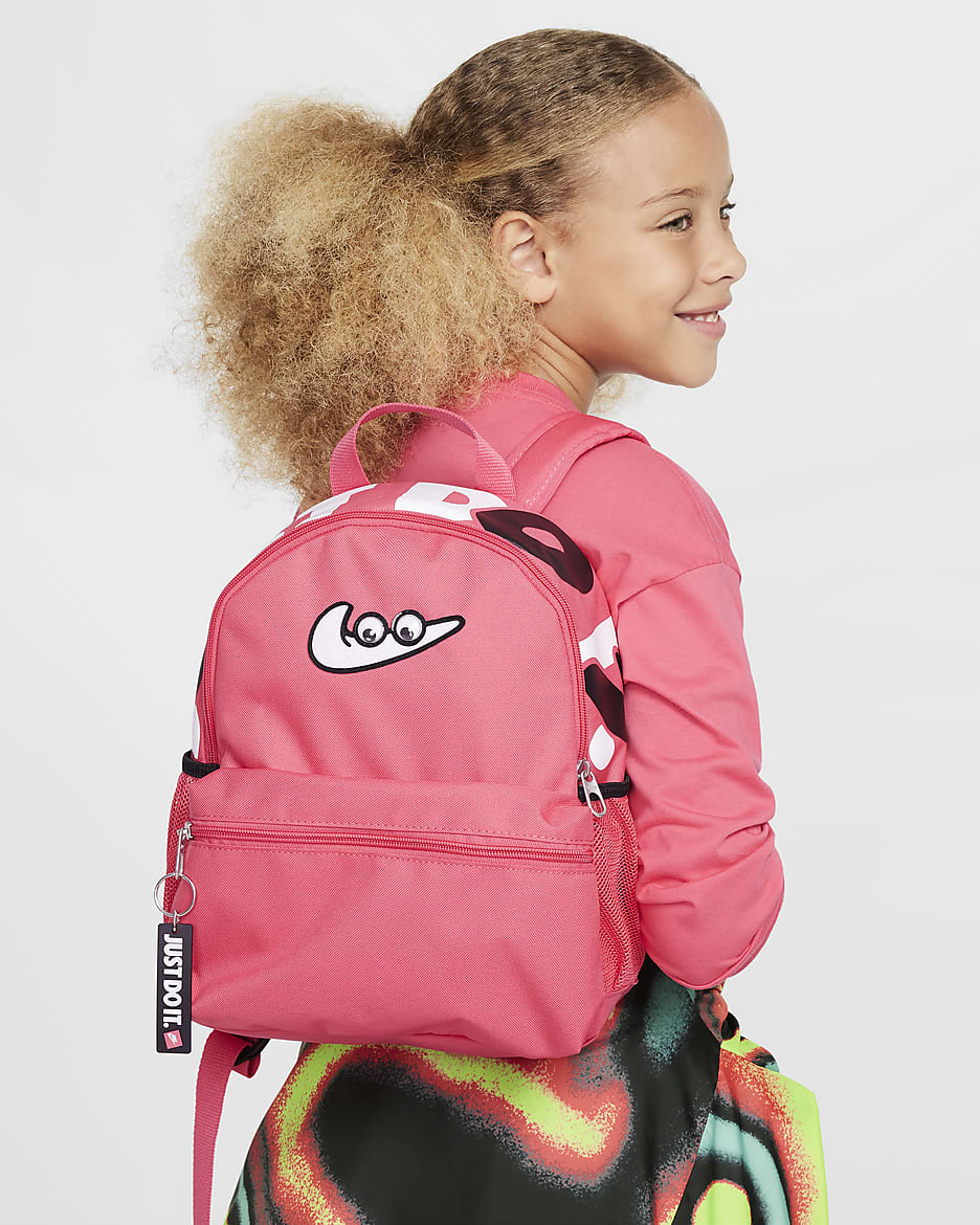 Mini sac à dos Nike Brasilia JDI pour enfant (11 L) - Aster Pink/Noir/Blanc