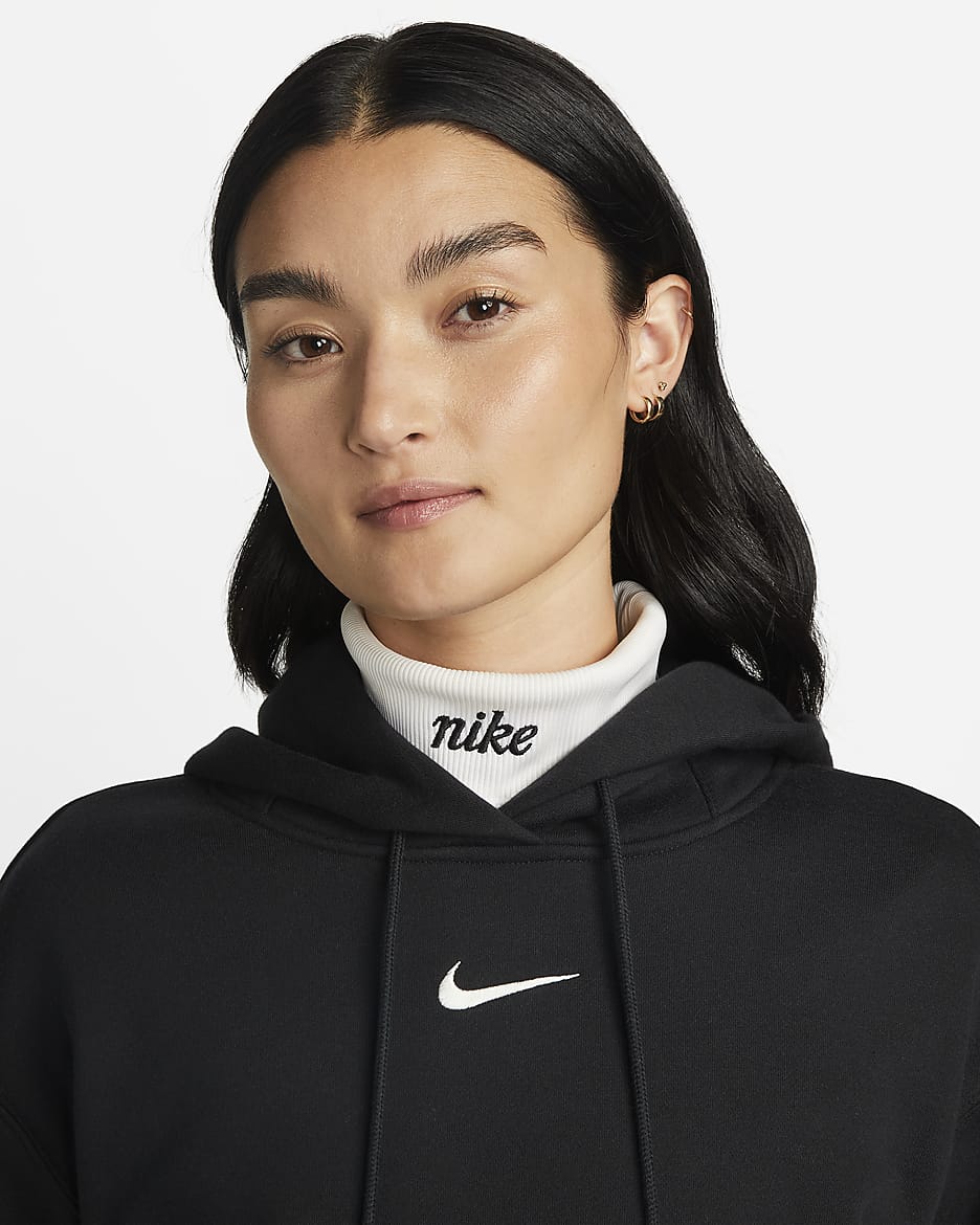 Nike Sportswear Phoenix Fleece Women's Oversized Pullover Hoodie - Black/Sail