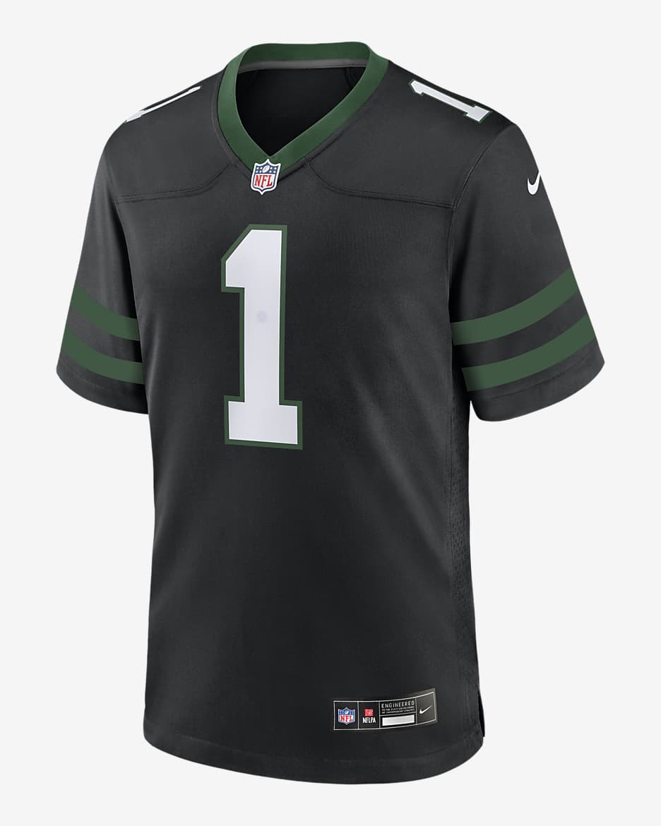 Jersey de fútbol americano Nike de la NFL Game para hombre Sauce Gardner New York Jets - Negro