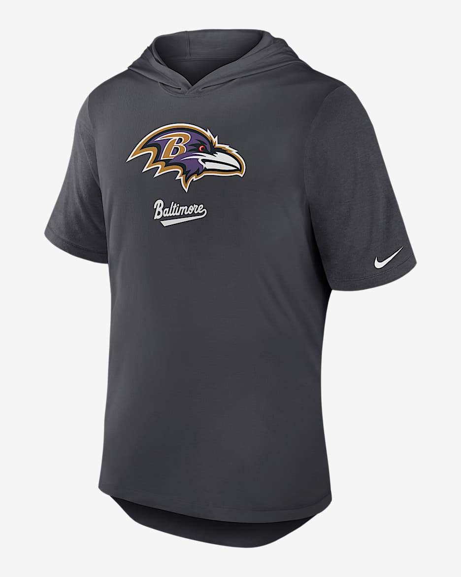 Playera Nike Dri-FIT de la NFL con gorro para hombre Baltimore Ravens - Antracita