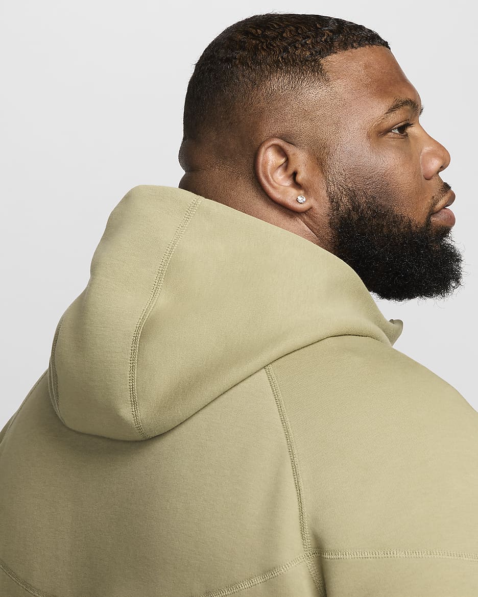 Nike Sportswear Tech Fleece Windrunner cipzáras, kapucnis férfipulóver - Neutral Olive/Fekete