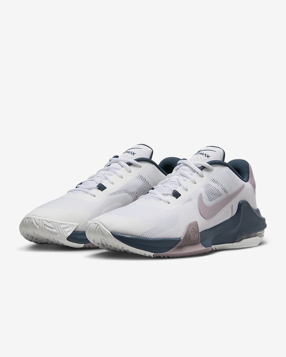 Nike Impact 4 Basketball Shoes - White/Armory Navy/Football Grey/Light Violet Ore