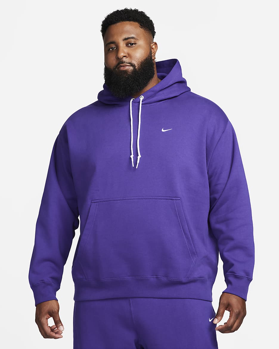 Nike Solo Swoosh Men's Fleece Pullover Hoodie - Field Purple/White