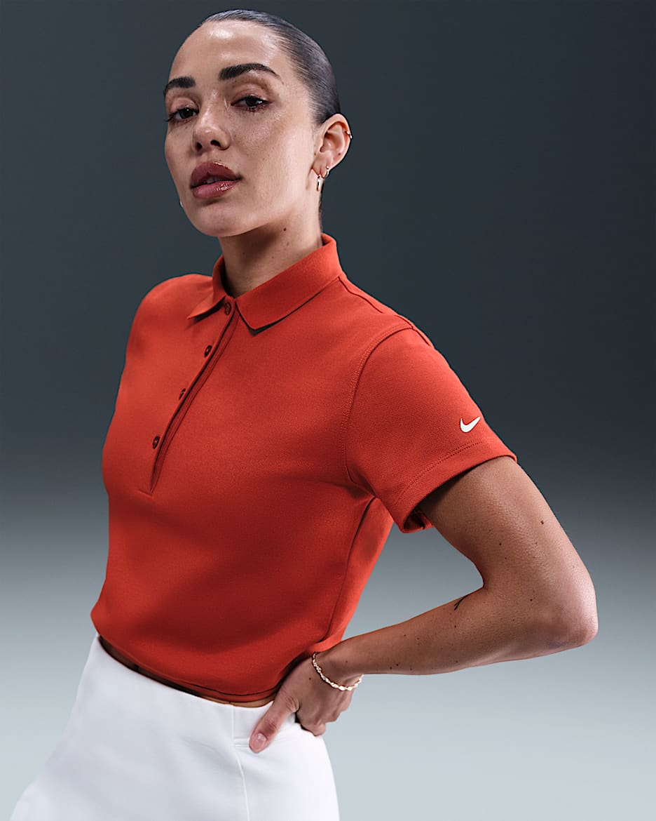 Nike Women's Short-Sleeve Golf Polo - Dragon Red/Sail