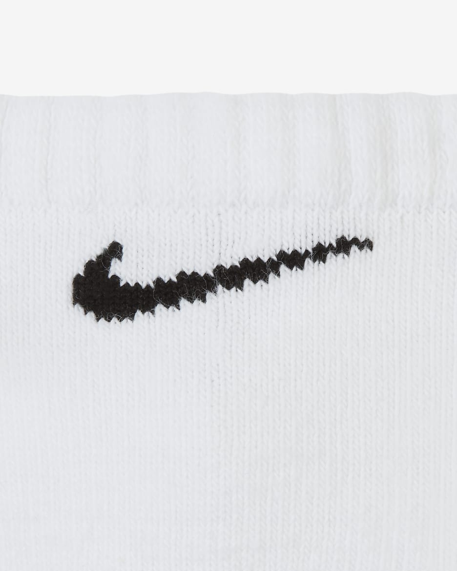 Nike Everyday Cushioned No-Show-treningssokker (3 par) - Hvit/Svart