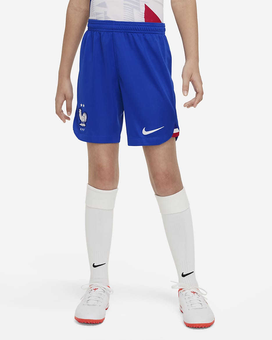 Short de football Nike Dri-FIT FFF 2022/23 Stadium Extérieur pour ado - Game Royal/Game Royal/Blanc