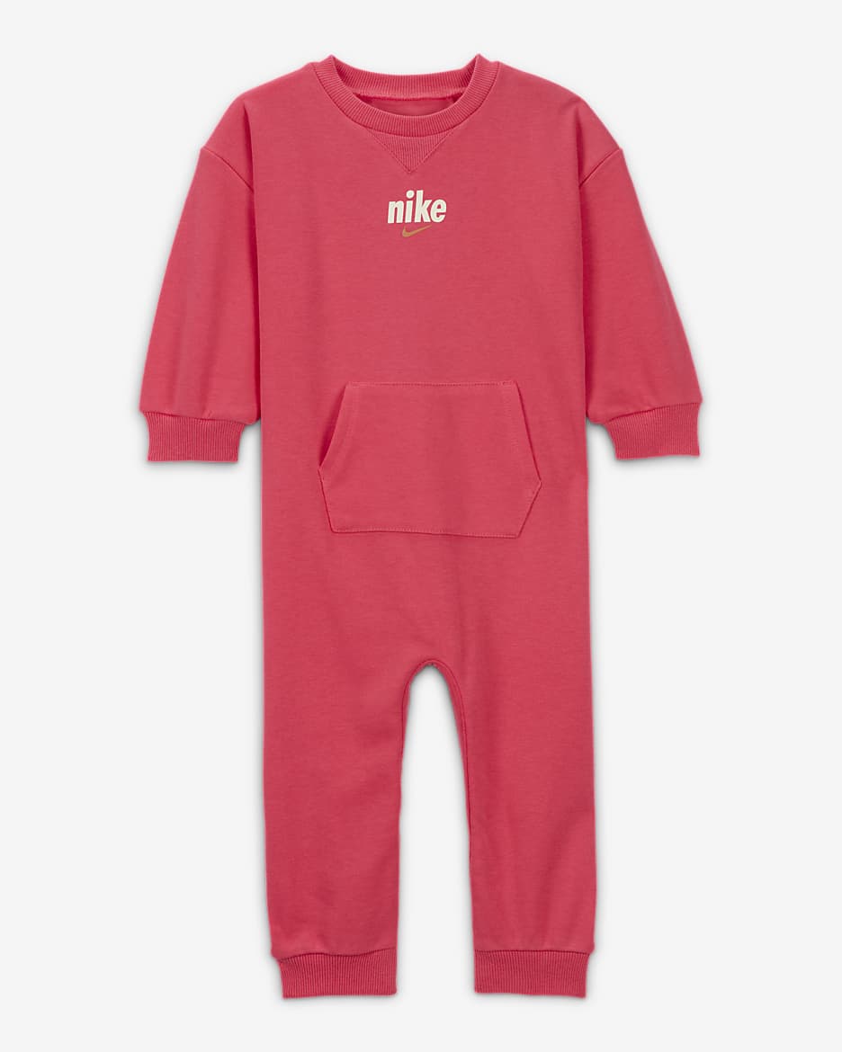 Nike Everyone From Day One Baby (12–24M) Crew Overalls - Aster Pink