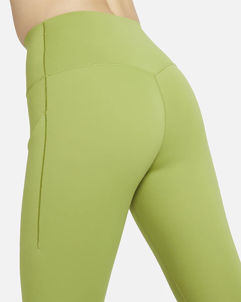 Nike Universa Women's Medium-Support High-Waisted Leggings with Pockets - Pear/Black