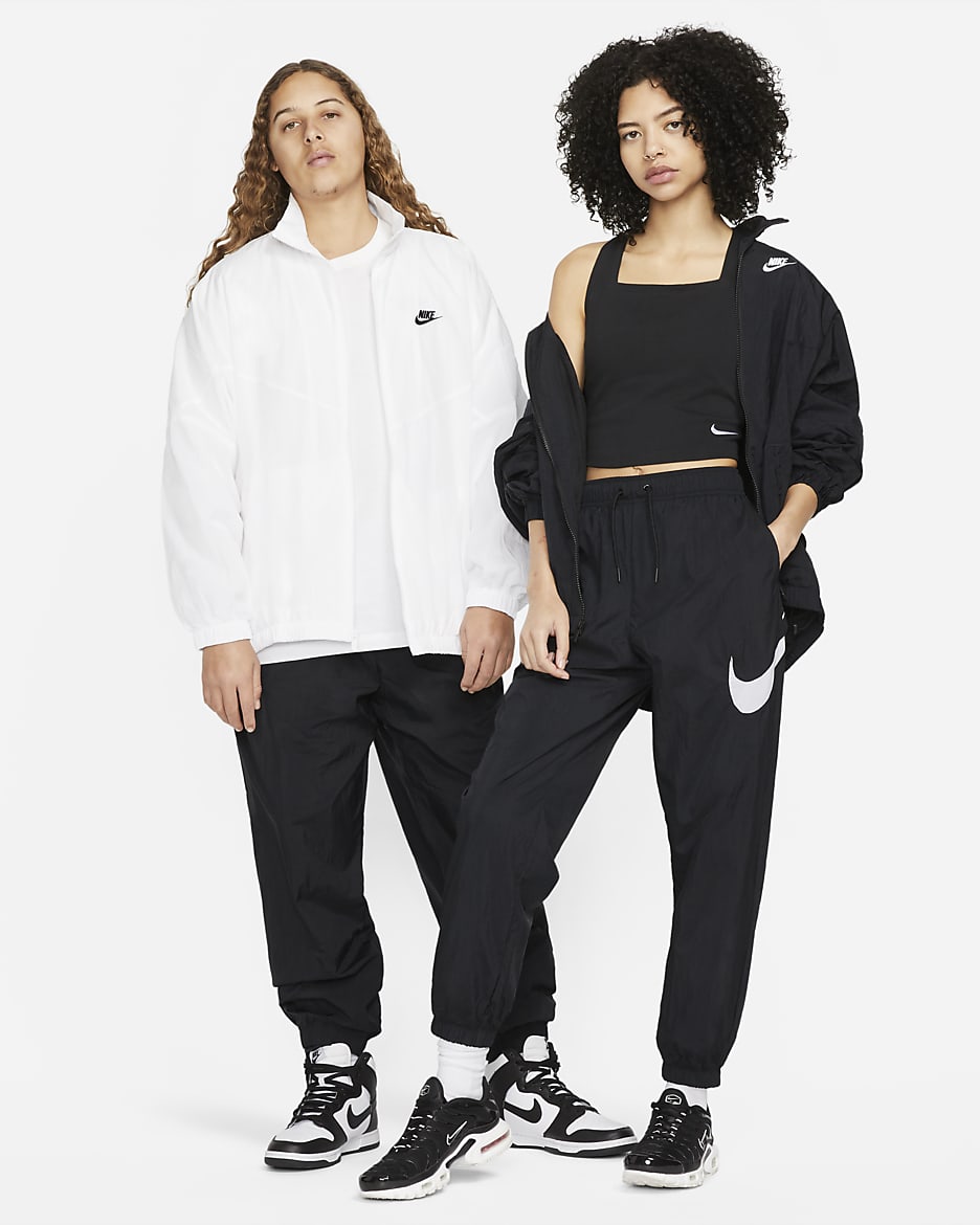 Pantalon taille mi-basse Nike Sportswear Essential pour femme - Noir/Blanc