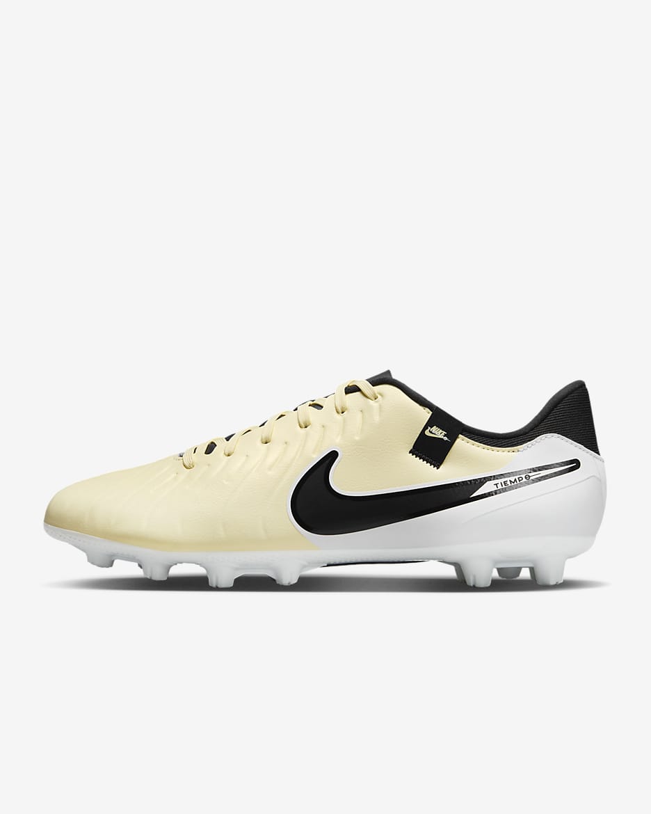 Nike Tiempo Legend 10 Academy Hard-Ground Low-Top Soccer Cleats - Lemonade/Metallic Gold Coin/Black